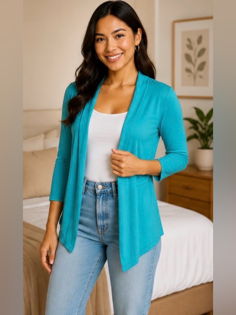 Express Turquoise Open Front Cardigan Sweater – Women’s Medium